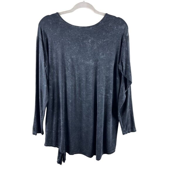 Torrid Super Soft Raise Hell Black Mineral Wash Tie Front Long Sleeve Tee 00 M - Picture 5 of 11
